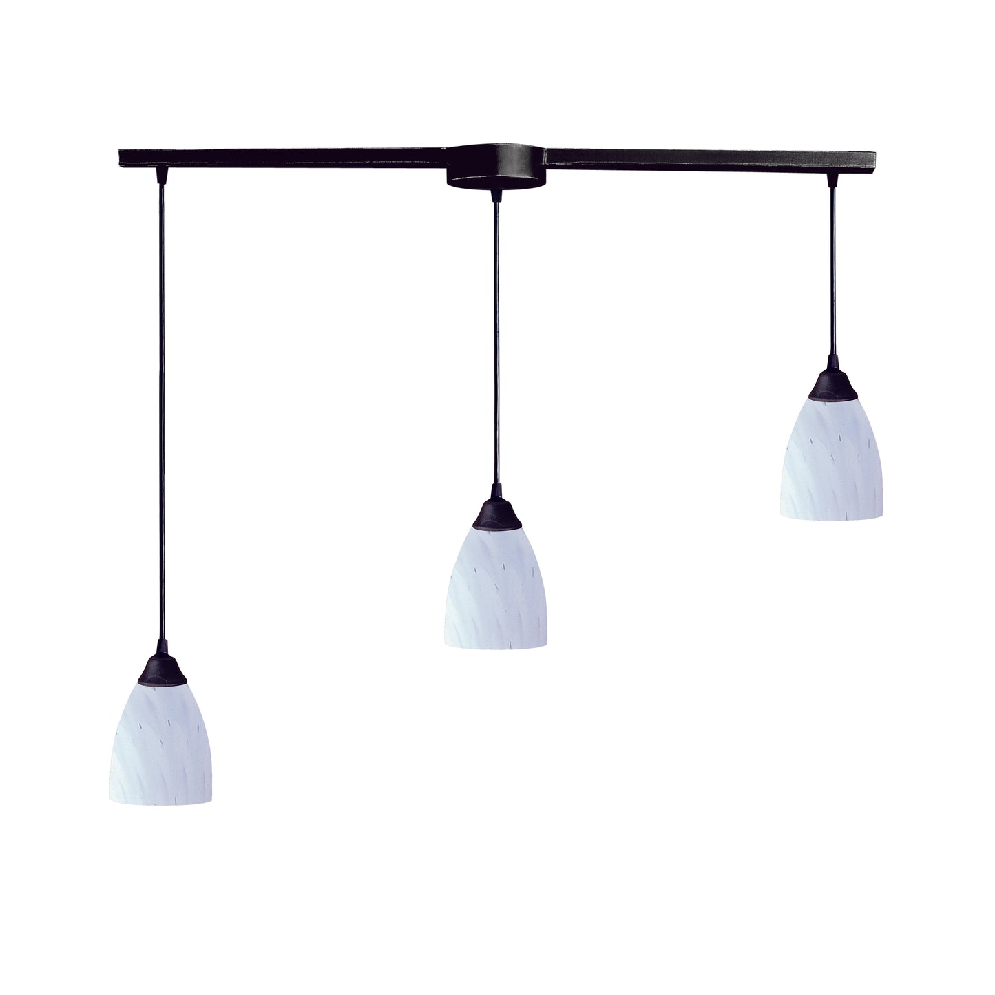 ELK SHOWROOM 406-3L-WH Classico 36'' Wide 3-Light Pendant - Dark Rust with Simple White Glass