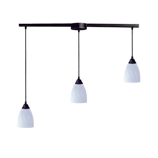 ELK SHOWROOM 406-3L-WH Classico 36'' Wide 3-Light Pendant - Dark Rust with Simple White Glass