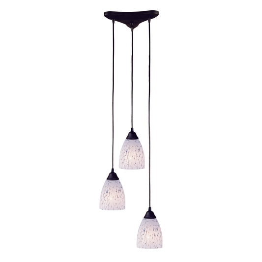 ELK SHOWROOM 406-3SW Classico 10'' Wide 3-Light Pendant - Dark Rust with Snow White Glass