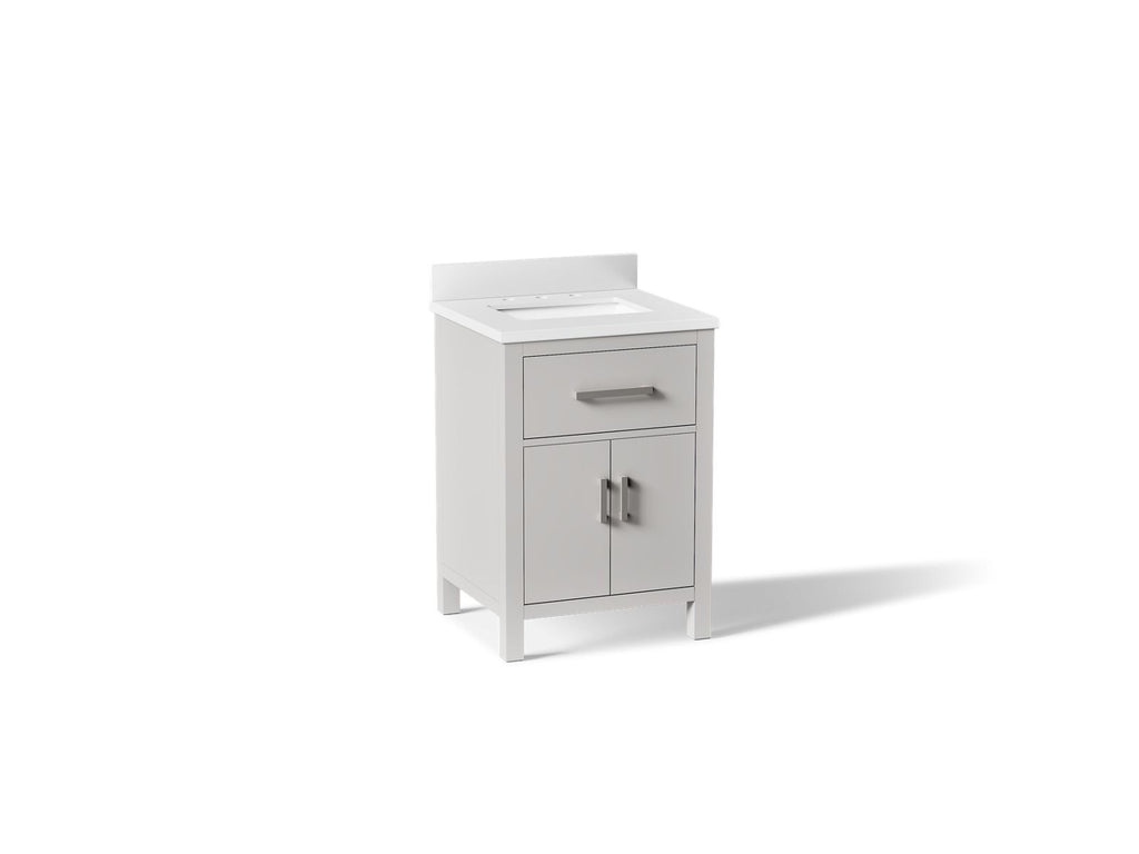 KOHLER K-40637-BD1-AGA Kresla 24" Bathroom Vanity Cabinet With Sink And Quartz Top - Atmos Grey