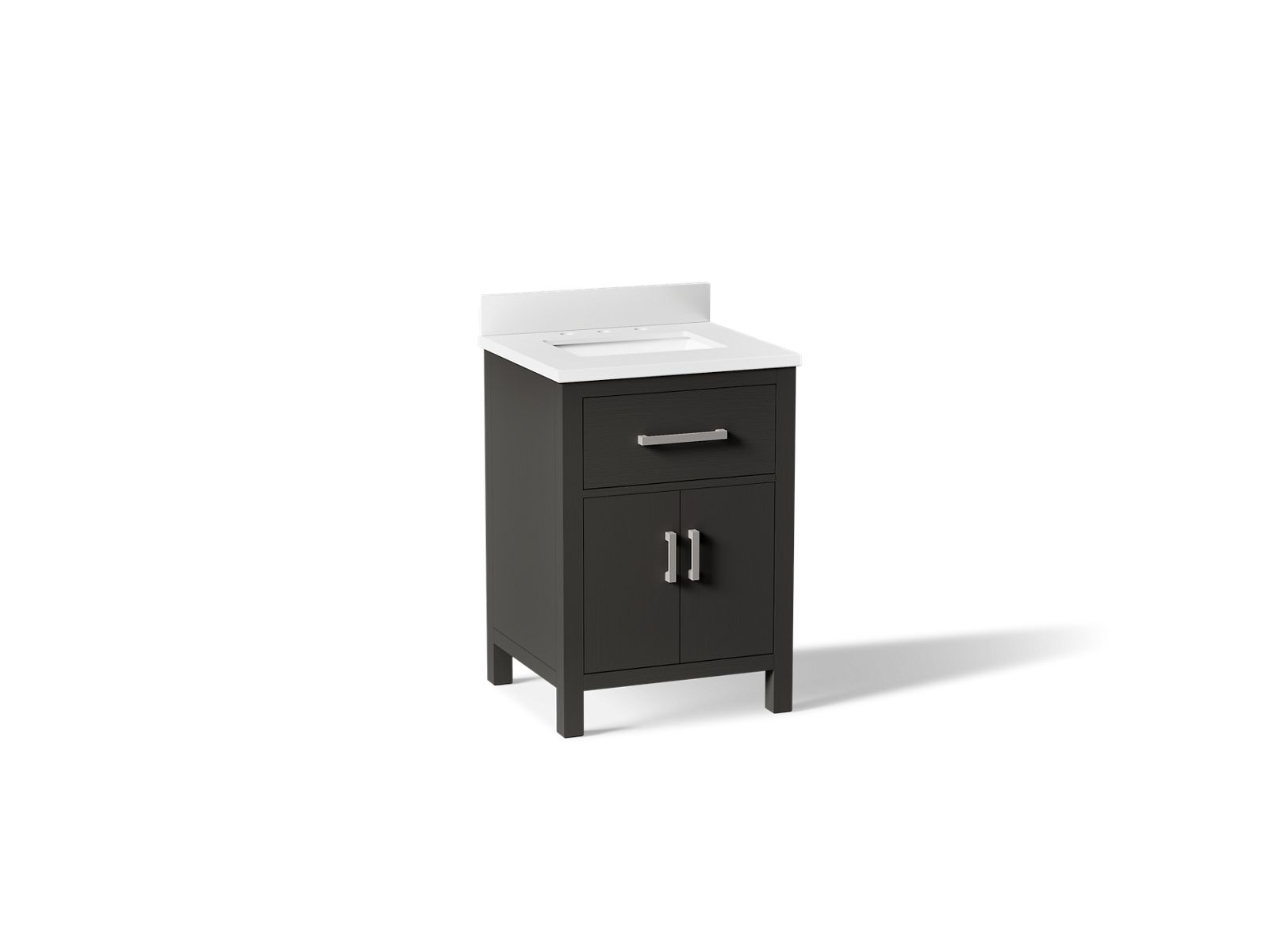 KOHLER K-40637-BD1-BWK Kresla 24" Bathroom Vanity Cabinet With Sink And Quartz Top - Carbon Oak