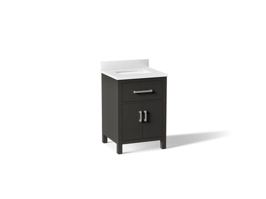 KOHLER K-40637-BD1-BWK Kresla 24" bathroom vanity cabinet with sink and quartz top - Carbon Oak