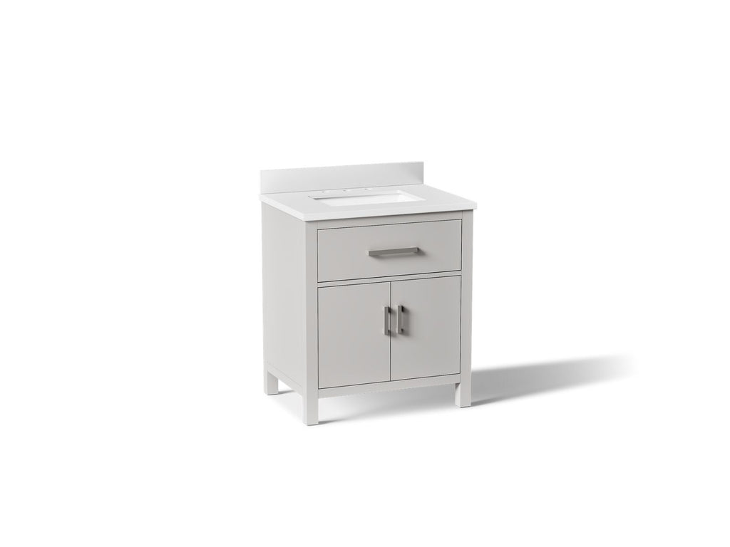 KOHLER K-40638-BD1-AGA Kresla 30" Bathroom Vanity Cabinet With Sink And Quartz Top - Atmos Grey