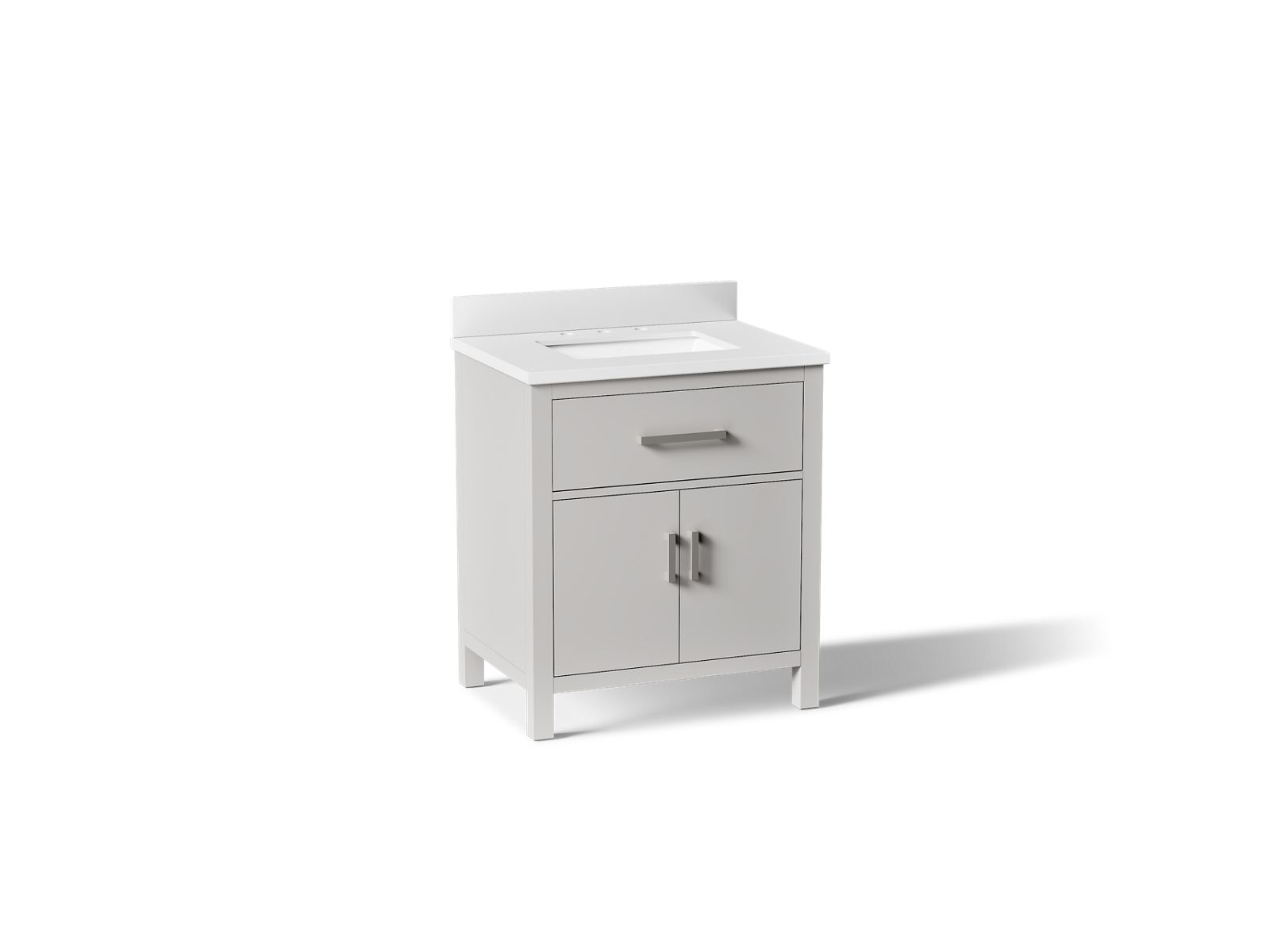 KOHLER K-40638-BD1-AGA Kresla 30" Bathroom Vanity Cabinet With Sink And Quartz Top - Atmos Grey