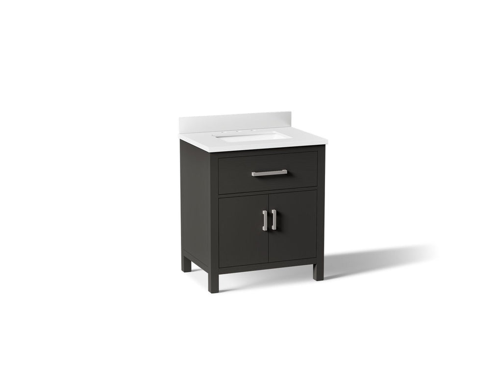KOHLER K-40638-BD1-BWK Kresla 30" Bathroom Vanity Cabinet With Sink And Quartz Top - Carbon Oak