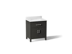 KOHLER K-40638-BD1-BWK Kresla 30" Bathroom Vanity Cabinet With Sink And Quartz Top - Carbon Oak