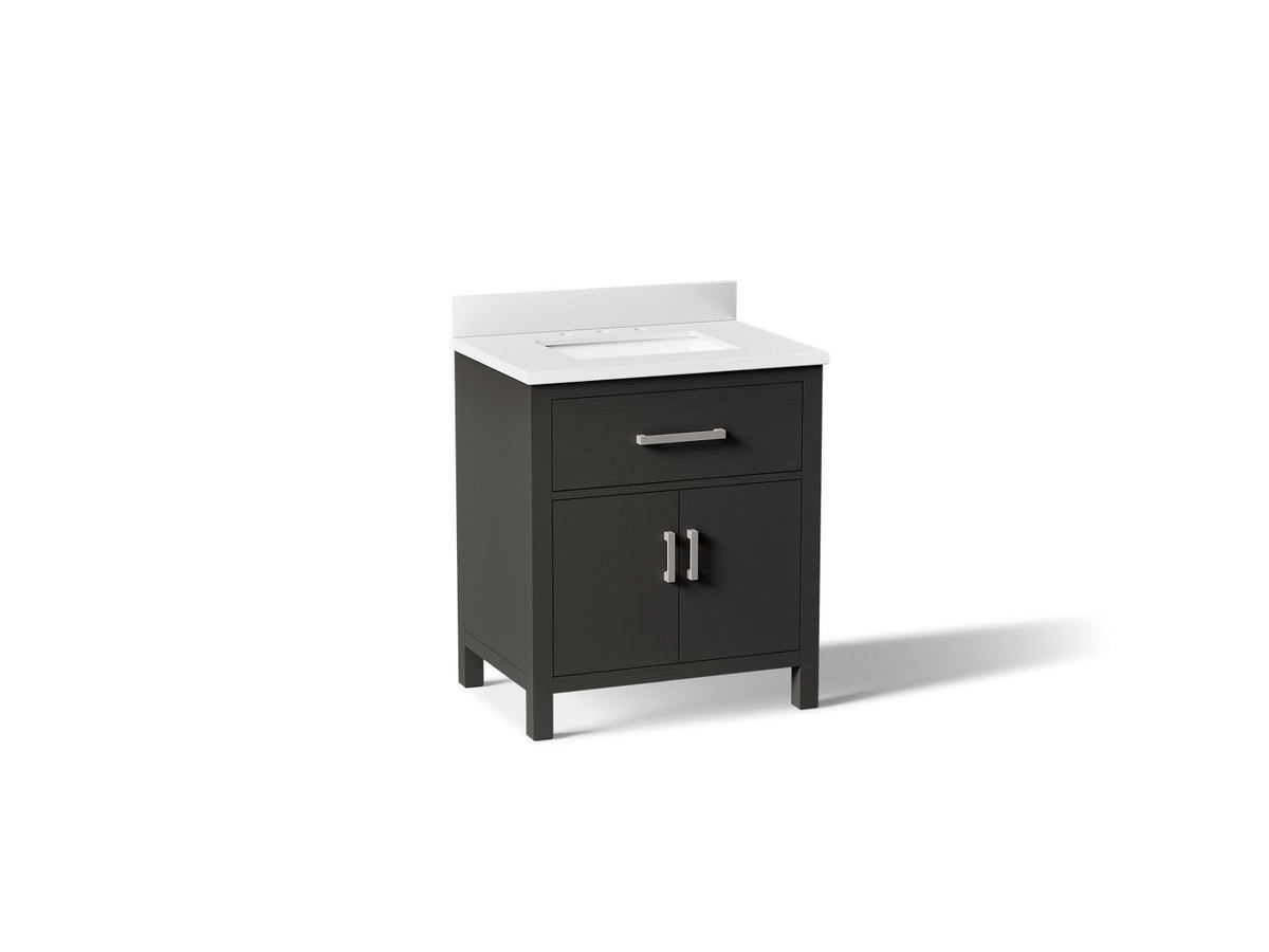 KOHLER K-40638-BD1-BWK Kresla 30" Bathroom Vanity Cabinet With Sink And Quartz Top - Carbon Oak