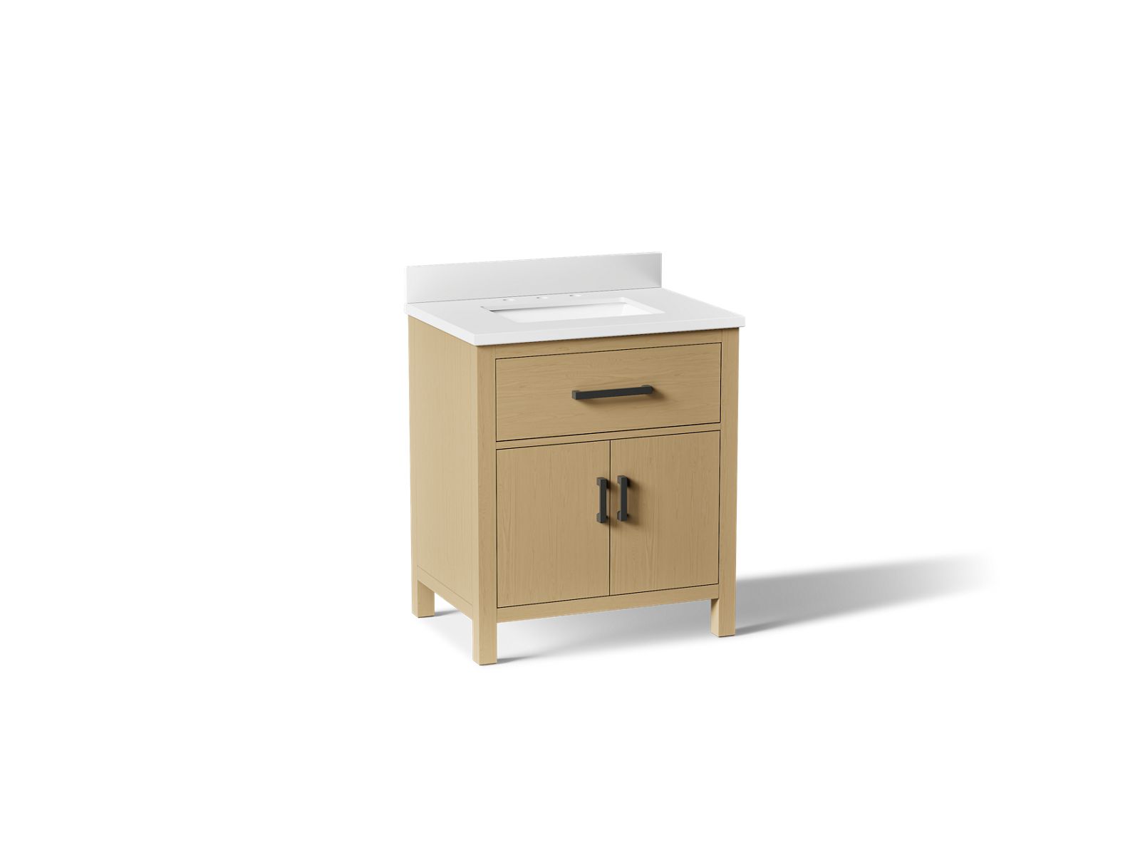 KOHLER K-40638-BD1-WEK Kresla 30" Bathroom Vanity Cabinet With Sink And Quartz Top - Light Oak