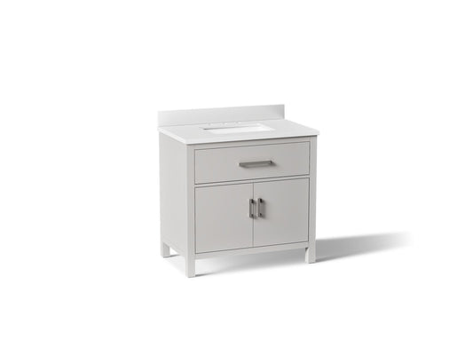 KOHLER K-40639-BD1-AGA Kresla 36" bathroom vanity cabinet with sink and quartz top - Atmos Grey