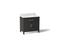 KOHLER K-40639-BD1-BWK Kresla 36" Bathroom Vanity Cabinet With Sink And Quartz Top - Carbon Oak