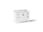 KOHLER K-40640-BD1-0 Kresla 48" Bathroom Vanity Cabinet With Sink And Quartz Top - White
