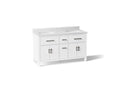 KOHLER K-40641-BD1-0 Kresla 60" Bathroom Vanity Cabinet With Sinks And Quartz Top - White