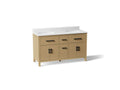 KOHLER K-40641-BD1-WEK Kresla 60" Bathroom Vanity Cabinet With Sinks And Quartz Top - Light Oak