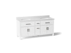 KOHLER K-40642-BD1-0 Kresla 72" Bathroom Vanity Cabinet With Sinks And Quartz Top - White