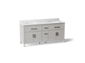 KOHLER K-40642-BD1-AGA Kresla 72" Bathroom Vanity Cabinet With Sinks And Quartz Top - Atmos Grey