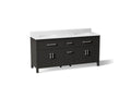 KOHLER K-40642-BD1-BWK Kresla 72" Bathroom Vanity Cabinet With Sinks And Quartz Top - Carbon Oak