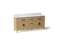 KOHLER K-40642-BD1-WEK Kresla 72" Bathroom Vanity Cabinet With Sinks And Quartz Top - Light Oak