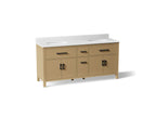 KOHLER K-40642-BD1-WEK Kresla 72" Bathroom Vanity Cabinet With Sinks And Quartz Top - Light Oak