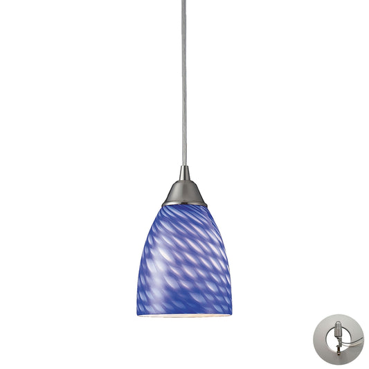 ELK SHOWROOM 416-1S-LA Arco Baleno 5'' Wide 1-Light Pendant - Satin Nickel with Sapphire Glass (Includes Adapter Kit)