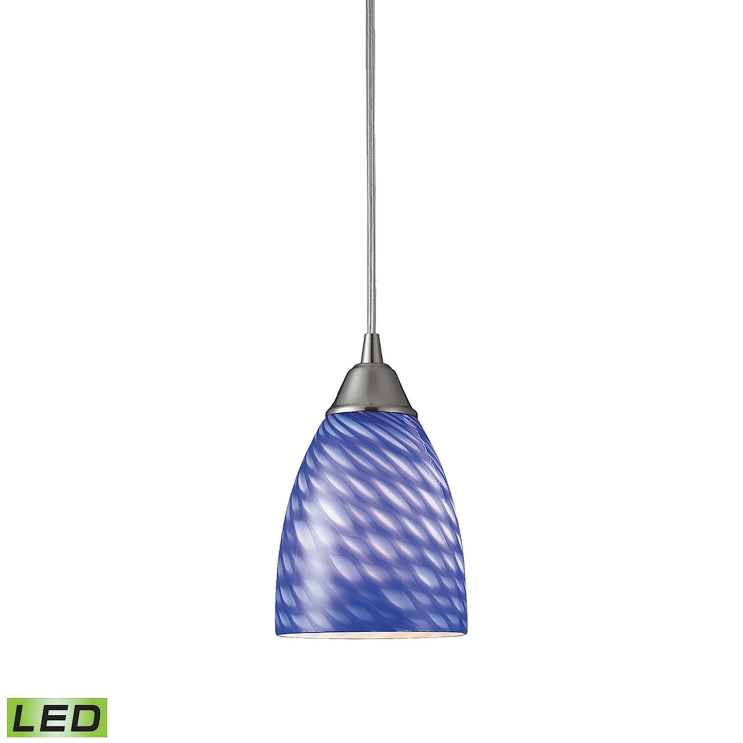 ELK SHOWROOM 416-1S-LED Arco Baleno 5'' Wide 1-Light Pendant - Satin Nickel with Sapphire Glass (LED)