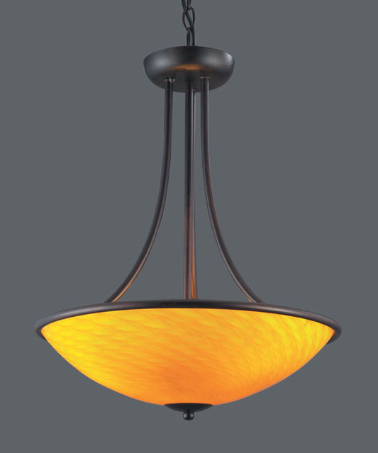 ELK SHOWROOM 418-3CN-DR Arco Baleno 3-Light Pendant - Dark Rust with Canary Yellow