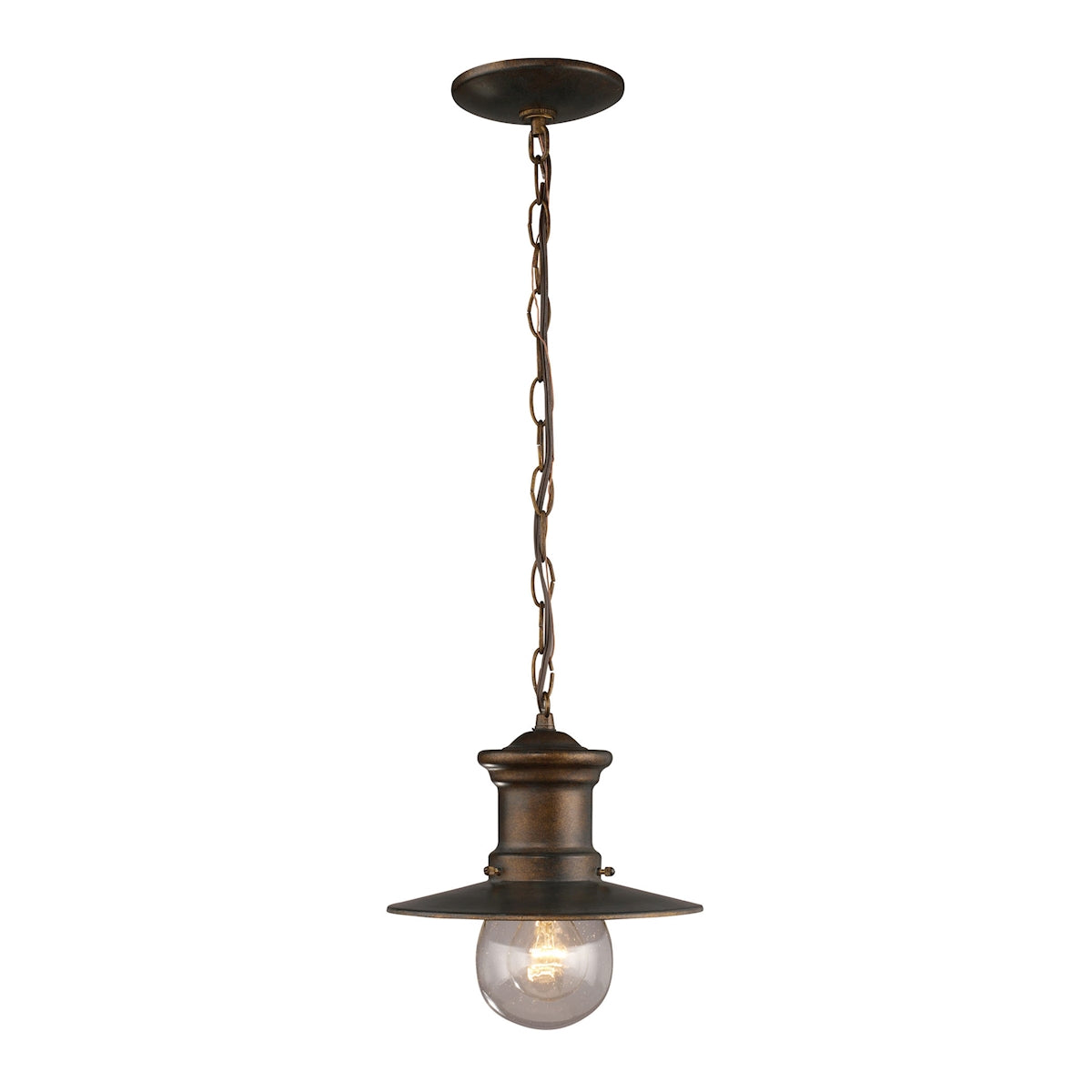 ELK SHOWROOM 42007/1 Maritime 9'' Wide 1-Light Outdoor Pendant - Hazelnut Bronze