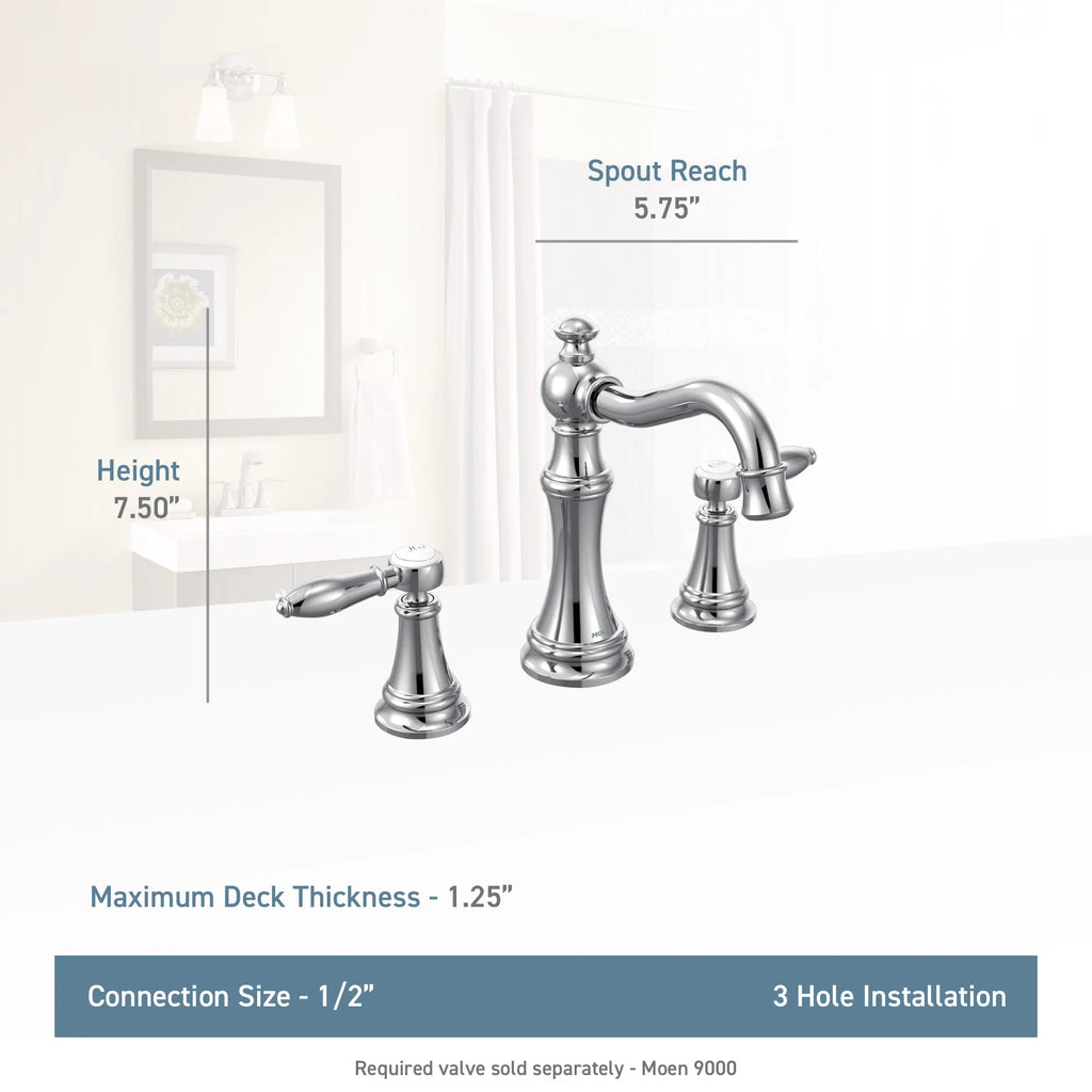 MOEN TS42108BG Weymouth Two-Handle High Arc Bathroom Faucet - Brushed Gold