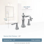 MOEN TS42108BG Weymouth Two-Handle High Arc Bathroom Faucet - Brushed Gold