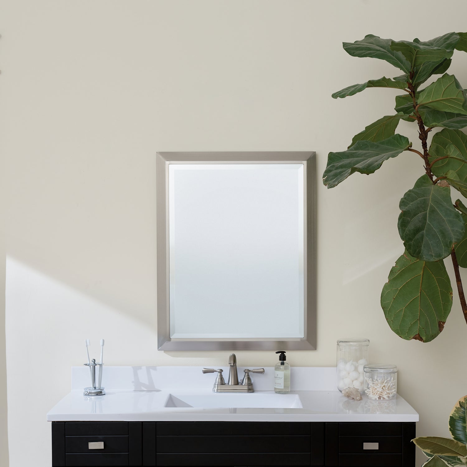 KICHLER 41011NI Classic Rectangular Mirror Brushed Nickel