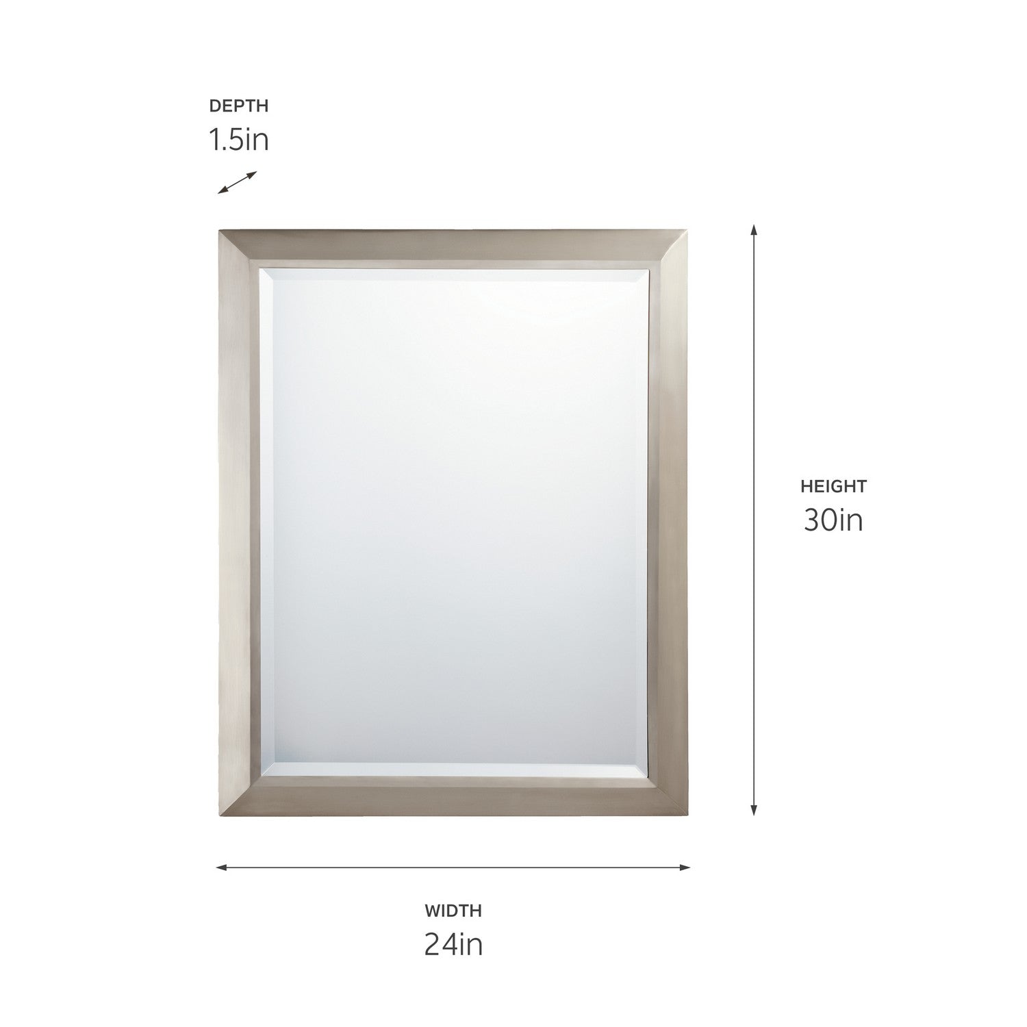 KICHLER 41011NI Classic Rectangular Mirror Brushed Nickel