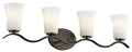 KICHLER 45377OZ Armida 32.25" 4 Light Vanity Light with Satin Etched White Glass in Olde Bronze