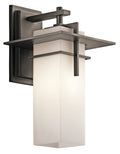 KICHLER 49643OZ Caterham 14.75 Inch 1 Light Outdoor Wall Light With Satin Etched Cased Opal Glass In Olde Bronze