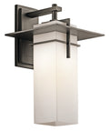 KICHLER 49644OZ Caterham 17.5" 1 Light Outdoor Wall Light With Satin Etched Cased Opal Glass In Olde Bronze
