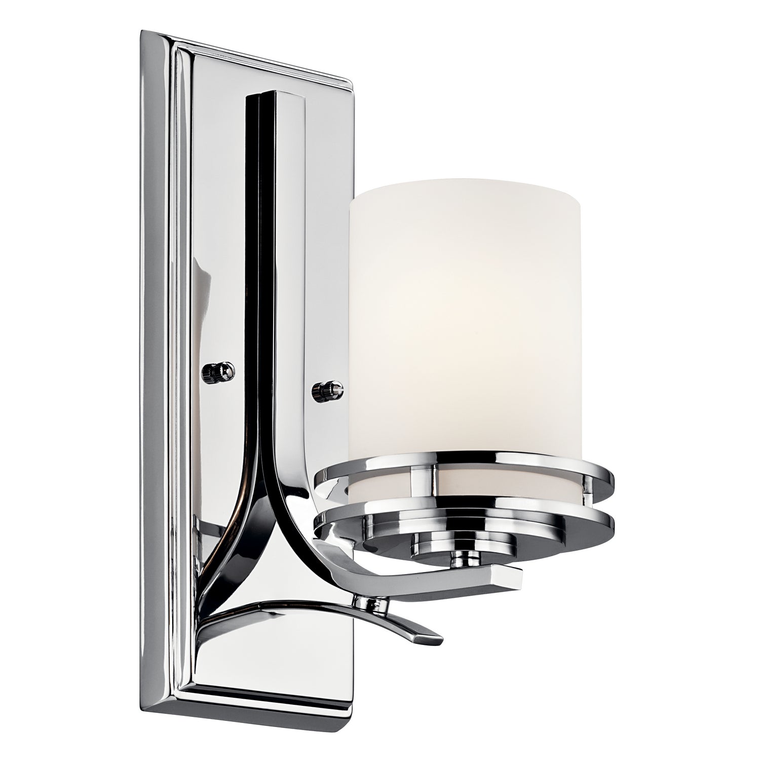 KICHLER 5076CH Hendrik 12" 1 Light Wall Sconce With Satin Etched Cased Opal Chrome