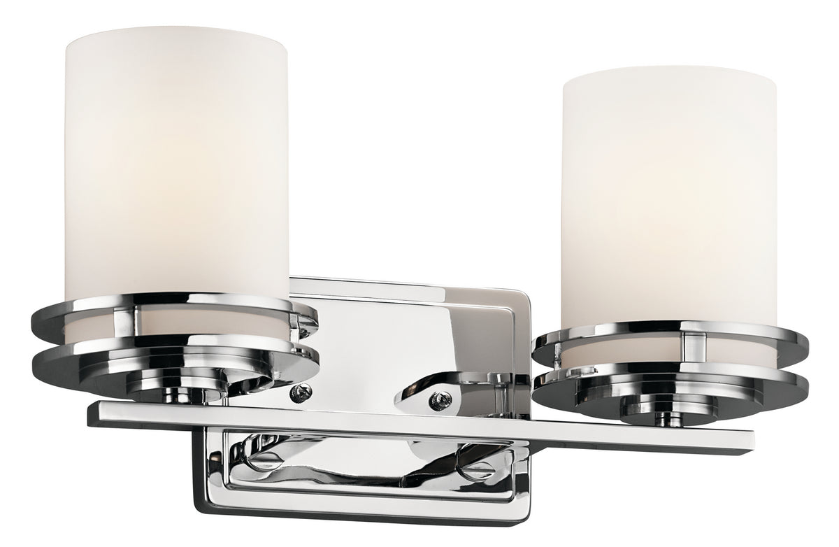 KICHLER 5077CH Hendrik 14.5" 2 Light Vanity Light With Satin Etched Cased Opal Chrome