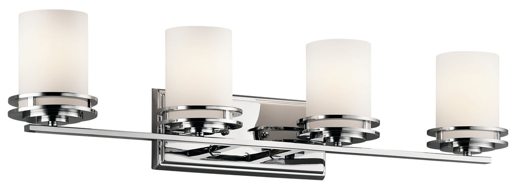 KICHLER 5079CH Hendrik 33.75" 4 Light Vanity Light With Satin Etched Cased Opal Chrome