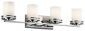 KICHLER 5079CH Hendrik 33.75" 4 Light Vanity Light With Satin Etched Cased Opal Chrome