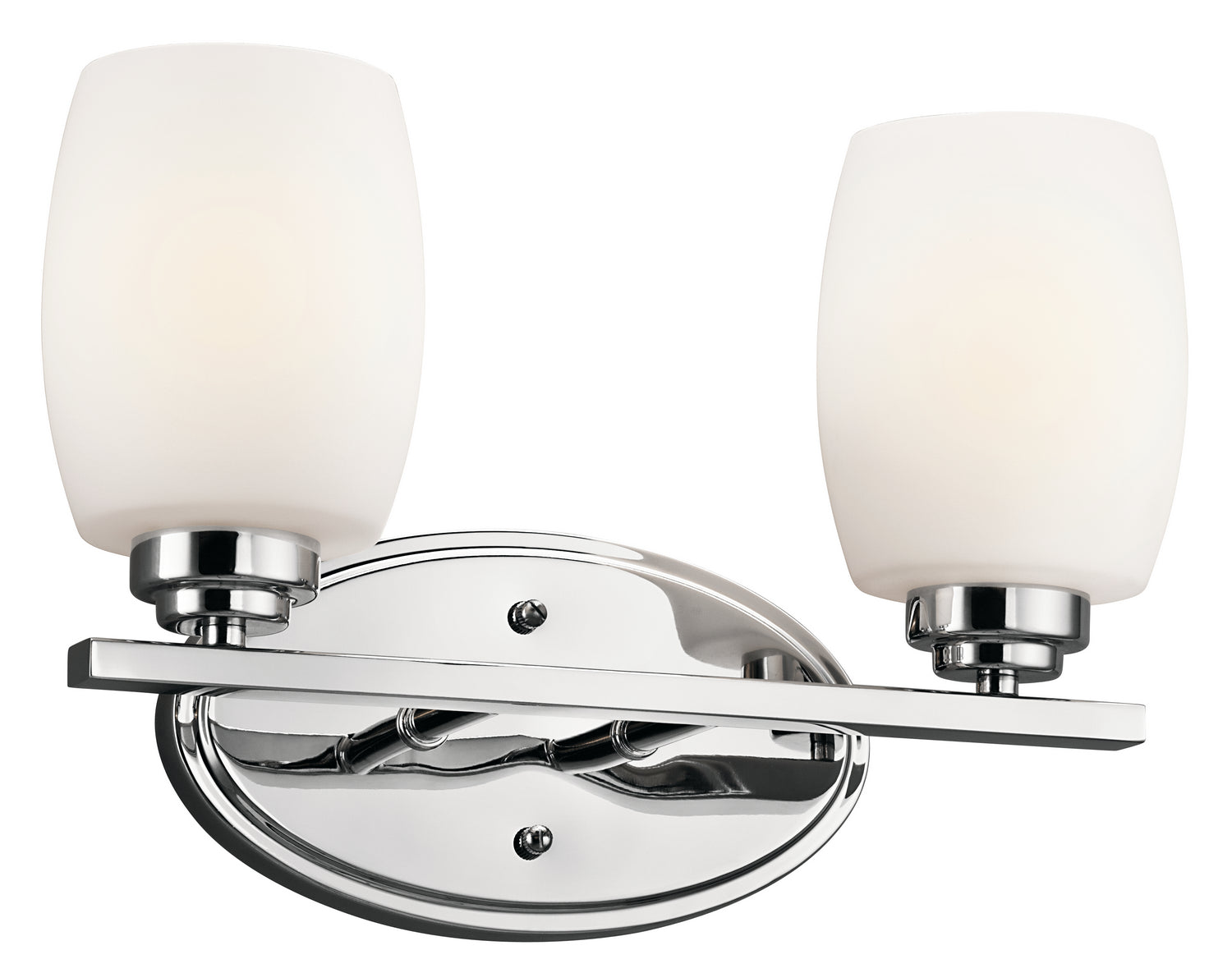 KICHLER 5097CH Eileen 14.25" 2 Light Vanity Light With Satin Etched Cased Opal Glass In Chrome