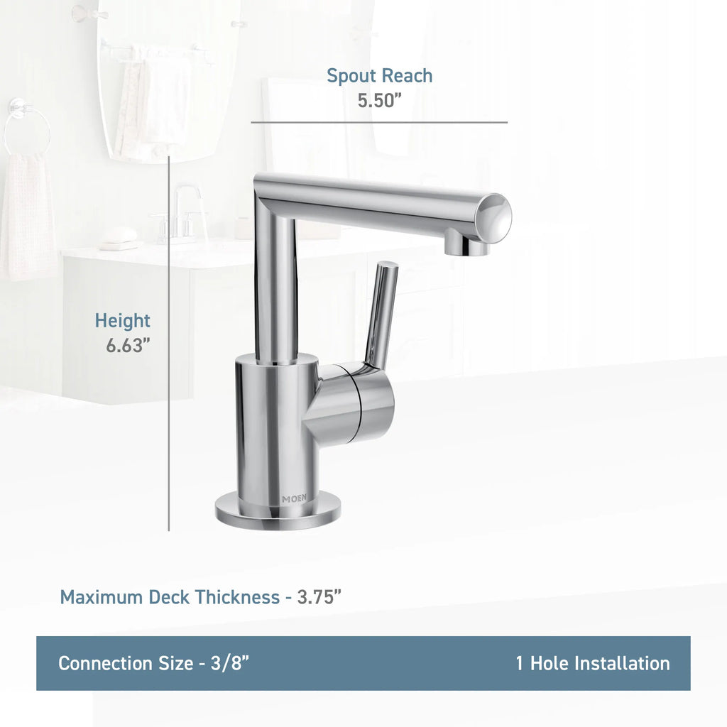 MOEN S43001BL Arris  One-Handle Bathroom Faucet In Matte Black