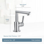 MOEN S43001BL Arris  One-Handle Bathroom Faucet In Matte Black