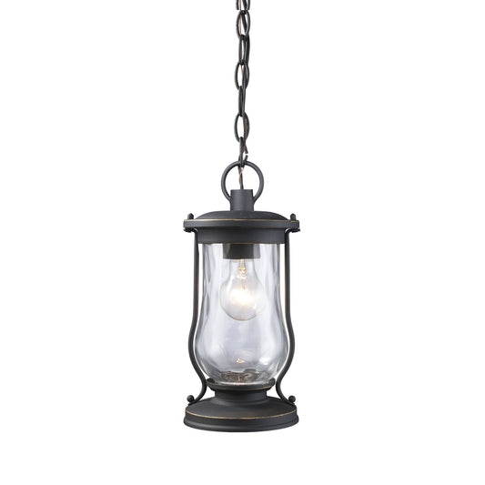 ELK SHOWROOM 43017/1 Farmstead 6'' Wide 1-Light Outdoor Pendant - Matte Black