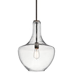 KICHLER 42046OZ Everly 19.75" 1 Light Bell Pendant Clear Glass Olde Bronze