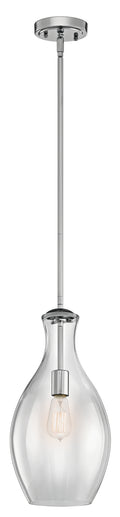 KICHLER 42047CH Everly 17.75" 1 Light Hour Glass Pendant Clear Glass Chrome