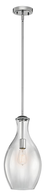 KICHLER 42047CH Everly 17.75" 1 Light Hour Glass Pendant Clear Glass Chrome