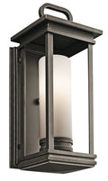 KICHLER 49475RZ South Hope 17.75" 1 Light Outdoor Wall Light With Satin Etched Cased Opal Glass In Rubbed Bronze