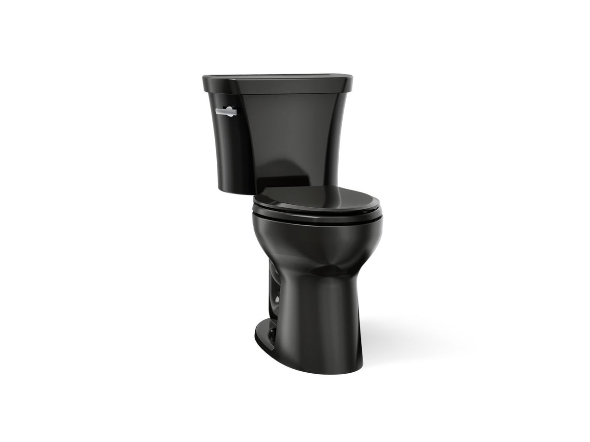 KOHLER K-43949-7 Highline Two-Piece Elongated Toilet, 1.28 Gpf - Black Black