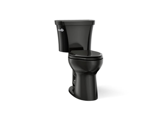 KOHLER K-43949-7 Highline Two-piece elongated toilet, 1.28 gpf - Black Black