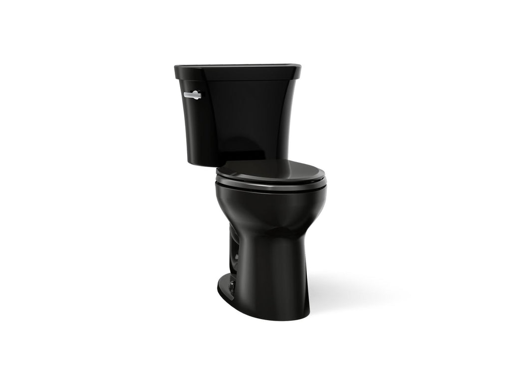 KOHLER K-43999-7 Highline Two-Piece Elongated Toilet, 1.28 Gpf - Black Black