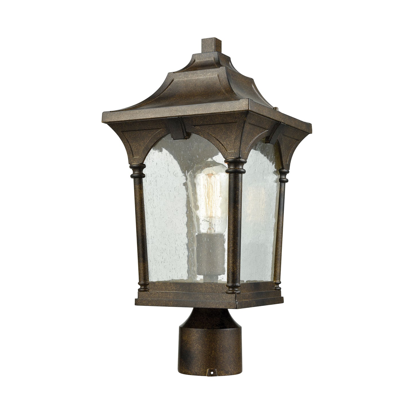 ELK SHOWROOM 45048/1 Loringdale 17'' High 1-Light Outdoor Post Light - Hazelnut Bronze