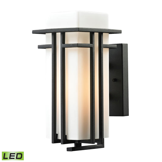 ELK SHOWROOM 45085/1-LED Croftwell 12'' High 1-Light Outdoor Sconce - Textured Matte Black